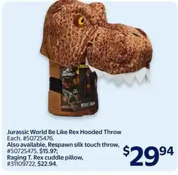 Walmart Jurassic World Be Like Rex Hooded Throw offer