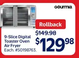 Walmart Gourmia 9-Slice Digital Toaster Oven Air Fryer offer