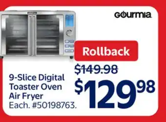 Walmart Gourmia 9-Slice Digital Toaster Oven Air Fryer offer