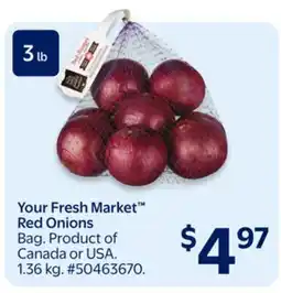 Walmart Your Fresh Market Red Onions offer