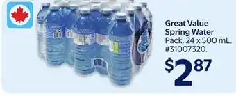 Walmart Great Value Spring Water offer