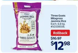 Walmart Three Goats Milagrosa Jasmine Rice offer