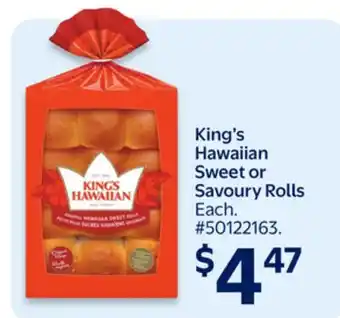 Walmart King's Hawaiian Sweet or Savoury Rolls offer