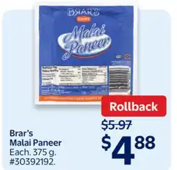 Walmart Brar's Malai Paneer offer