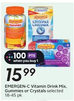 Sobeys EMERGEN-C Vitamin Drink Mix, Gummies or Crystals offer