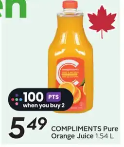 Sobeys COMPLIMENTS Pure Orange Juice offer