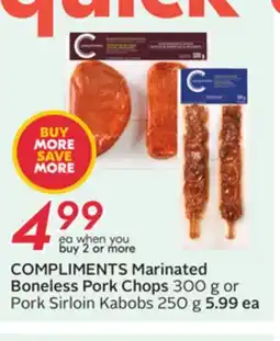 Sobeys COMPLIMENTS Marinated Boneless Pork Chops offer