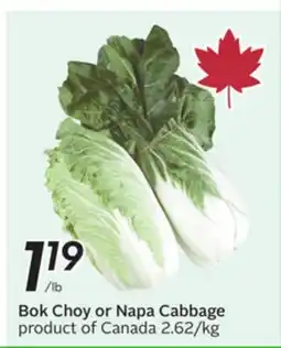 Sobeys Bok Choy or Napa Cabbage offer