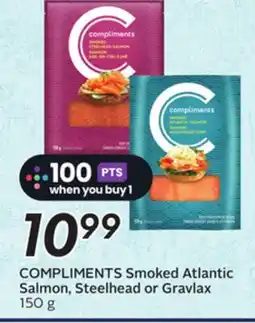 Sobeys COMPLIMENTS Smoked Atlantic Salmon, Steelhead or Gravlax offer