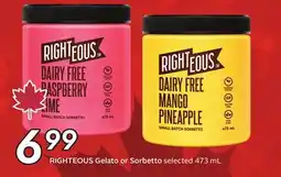 Sobeys RIGHTEOUS Gelato or Sorbetto offer