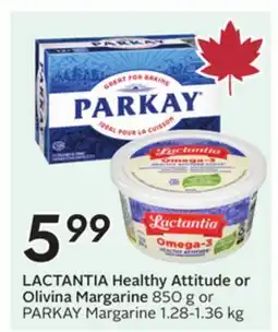 Sobeys LACTANTIA Healthy Attitude or Olivina Margarine offer
