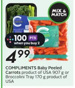 Sobeys COMPLIMENTS Baby Peeled Carrots offer