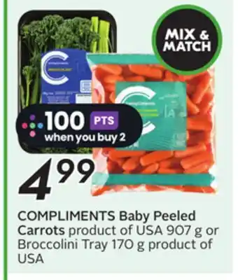 Sobeys COMPLIMENTS Baby Peeled Carrots offer