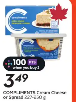Sobeys COMPLIMENTS Cream Cheese or Spread offer