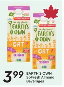 Sobeys EARTH'S OWN SoFresh Almond Beverages offer
