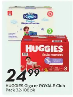 Sobeys HUGGIES Giga or ROYALE Club Pack offer