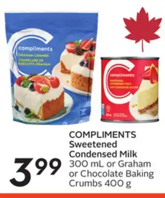 Sobeys COMPLIMENTS Sweetened Condensed Milk offer