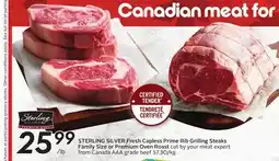 Sobeys STERLING SILVER Fresh Capless Prime Rib Grilling Steaks Family Size offer