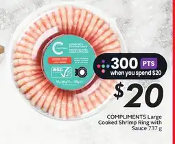 Sobeys COMPLIMENTS Large Cooked Shrimp Ring with Sauce offer