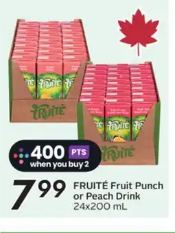 Sobeys FRUITÉ Fruit Punch or Peach Drink offer