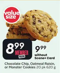 Sobeys Chocolate Chip, Oatmeal Raisin, or Monster Cookies offer
