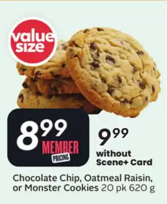 Sobeys Chocolate Chip, Oatmeal Raisin, or Monster Cookies offer
