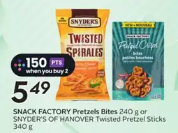 Sobeys SNACK FACTORY Pretzels Bites offer