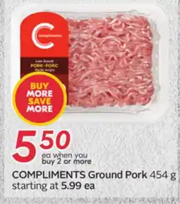 Sobeys COMPLIMENTS Ground Pork offer