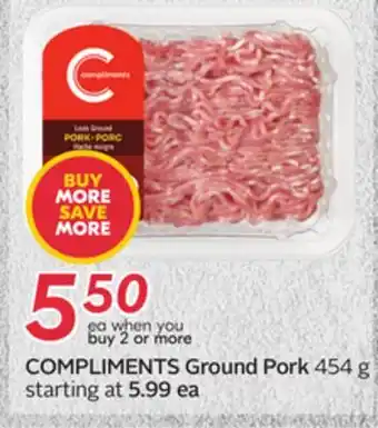 Sobeys COMPLIMENTS Ground Pork offer