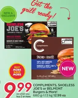 Sobeys COMPLIMENTS, SHOELESS JOE'S or BELMONT Burgers & More! offer