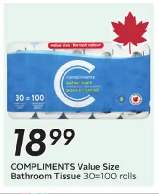 Sobeys COMPLIMENTS Value Size Bathroom Tissue offer
