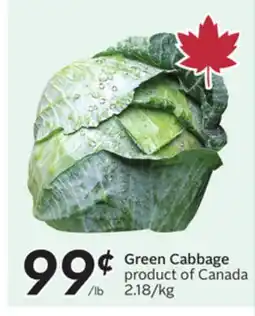 Sobeys Green Cabbage offer