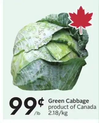 Sobeys Green Cabbage offer