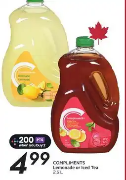 Sobeys COMPLIMENTS Lemonade or Iced Tea offer