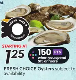 Sobeys FRESH CHOICE Oysters offer