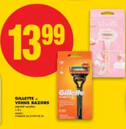 No Frills GILLETTE or VENUS RAZORS, 1-2' s offer