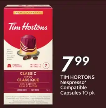Sobeys TIM HORTONS Nespresso Compatible Capsules offer