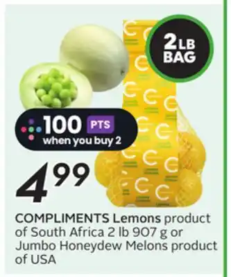 Sobeys COMPLIMENTS Lemons offer
