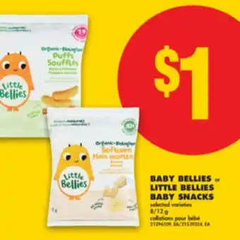 No Frills BABY BELLIES or LITTLE BELLIES BABY SNACKS, 8/12 g offer