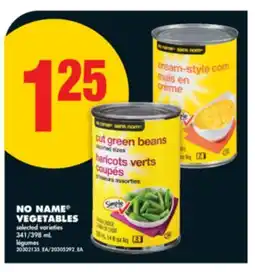 No Frills NO NAME VEGETABLES, 341/398 ML offer