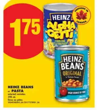 No Frills HEINZ BEANS OR PASTA, 398 mL offer