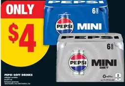 No Frills PEPSI SOFT DRINKS, 6x222 ML offer