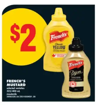 No Frills FRENCH'S MUSTARD, 325/400 mL offer