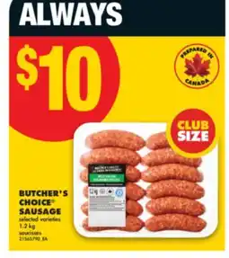 No Frills BUTCHER'S CHOICE SAUSAGE, 1.2 kg offer