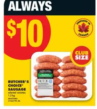 No Frills BUTCHER'S CHOICE SAUSAGE, 1.2 kg offer