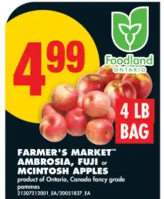 No Frills FARMER'S MARKET AMBROSIA, FUJI or MCINTOSH APPLES, 4 LB offer