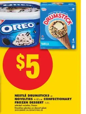 No Frills NESTLÉ DRUMSTICKS OR NOVELTIES, 4-10'S OR CONFECTIONARY FROZEN DESSERT, 1.5 L offer