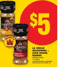 No Frills LA GRILLE SEASONING OR CLUB HOUSE BLENDS, 111-248 G offer