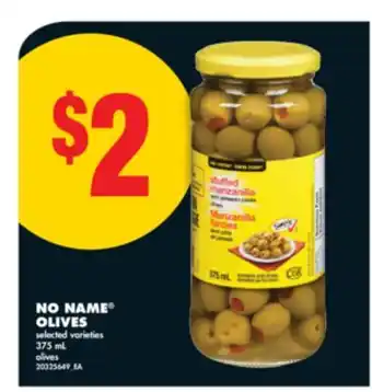 No Frills NO NAME OLIVES, 375 mL offer