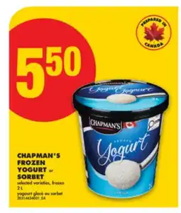 No Frills CHAPMAN'S FROZEN YOGURT or SORBET, 2 L offer